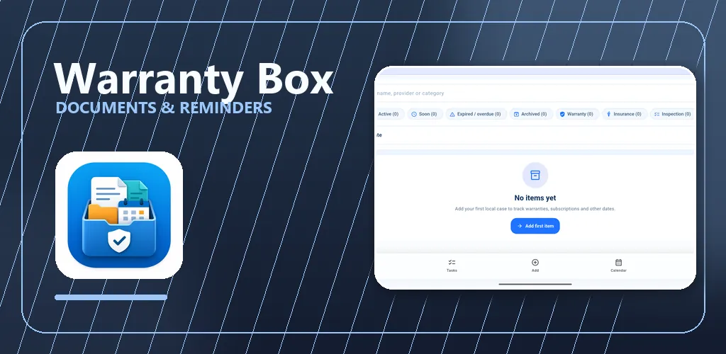 Warranty Box app preview
