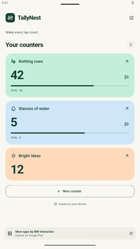 TallyNest: Your counters